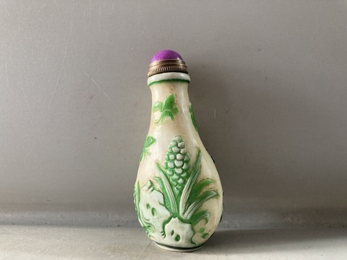 Collection Chinese Antiques Coloured Glaze Carved Exquisite Statue Snuff Bottle - Picture 3 of 9