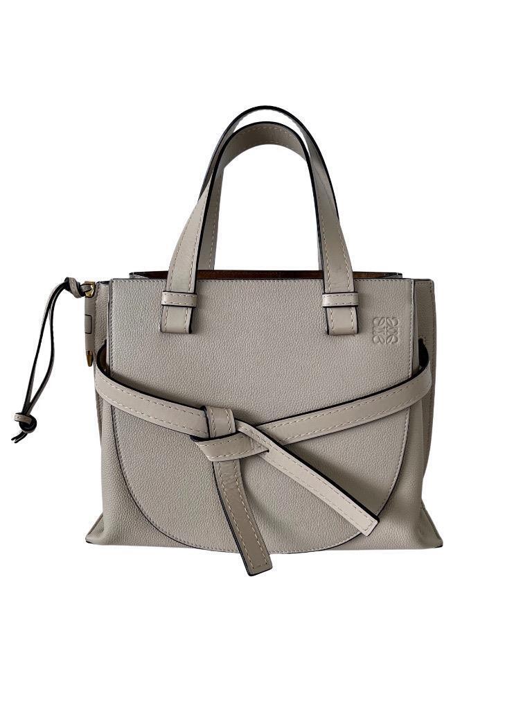 Loewe Small Gate Tote Beige Leather Top Handle Shoulder