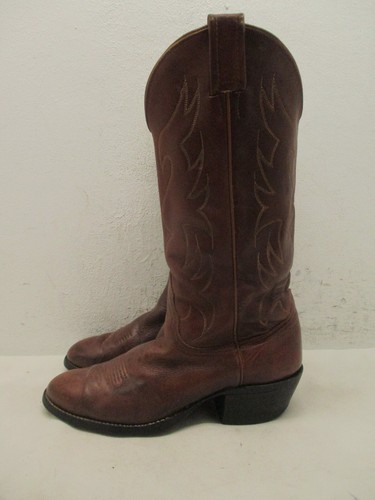 Stivali da cowboy Nocona in pelle marrone da uomo taglia 7,5 stile D 1041 USA - Foto 6 di 14