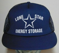 Old Retro Vintage 1980s LONE STAR ENERGY STORAGE TEXAS SNAPBACK TRUCKER HAT CAP