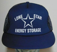 Old Retro Vintage 1980s LONE STAR ENERGY STORAGE TEXAS SNAPBACK TRUCKER HAT CAP