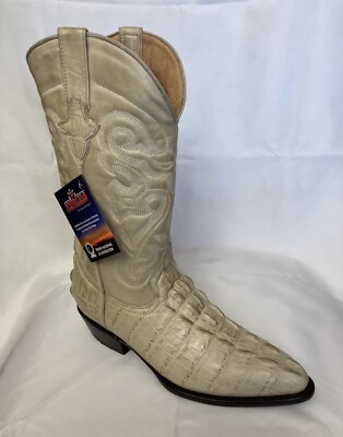 靴 PISTOLERO GRGEMAN US9 PISTOLERO BOOTS/ 9 EE / BONE GENUINE LEATHER /CAIMAN TAIL PRINT