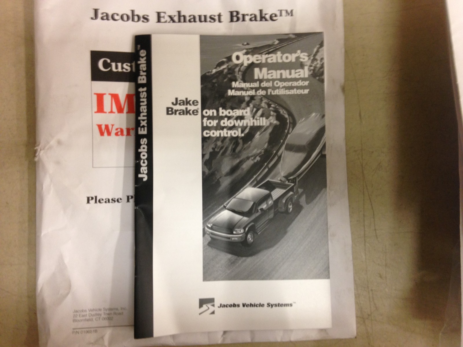 Jacobs Exhaust Brake Kit, Jake Brake, TM3126B, 25822, New eBay