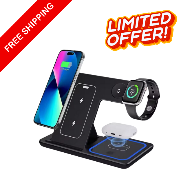 30W Fast 3-in-1 Wireless Charging Station Dock  -image