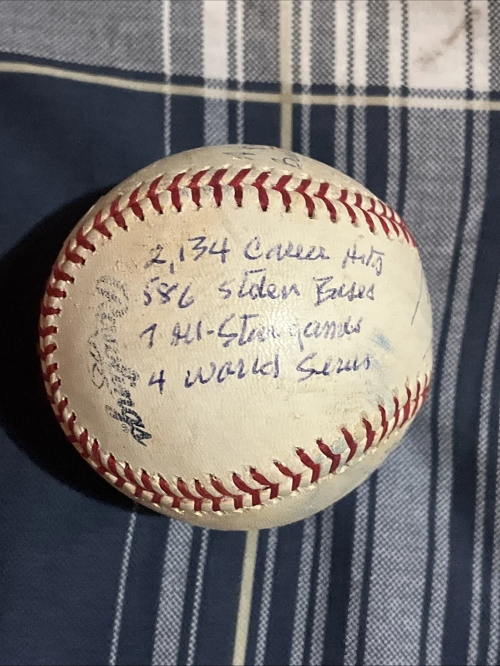 Maury Wills Signed Game Used Baseball Covered With Rare Inscriptions JSA LOA - Image 4 of 4
