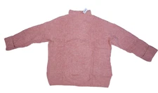 Old Navy Mock Neck Rib Knit Tunic Sweater Light Pink Casual Wool Blend Women XLT