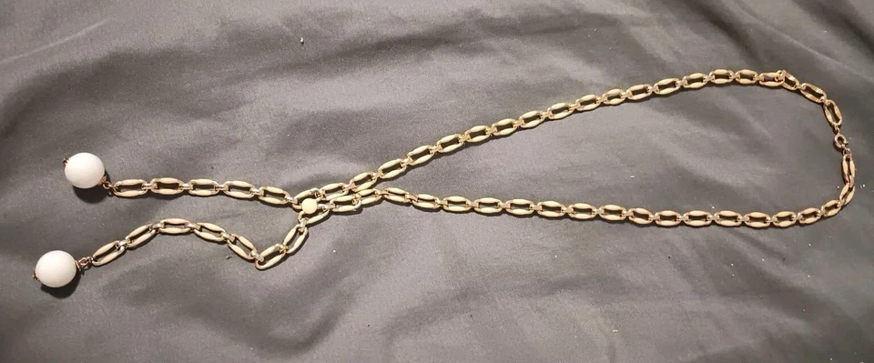 Ожерелье Nolan Miller винтажное золотистое паве кольцо с белыми кабинами и мячами. - Изображение 3 из 4