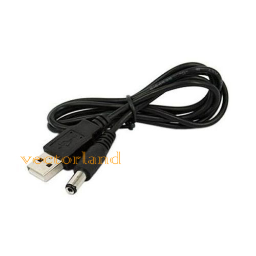 NEW USB Type 2.0 A to DC 3.5mm Barrel Connector Jack DC Power Cable Black 80cm - Picture 2 of 5