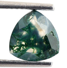 Natural Green Moss Agate Faceted Cut Trillion 8X8mm Wholesale Gemstone 1.60 Ct.