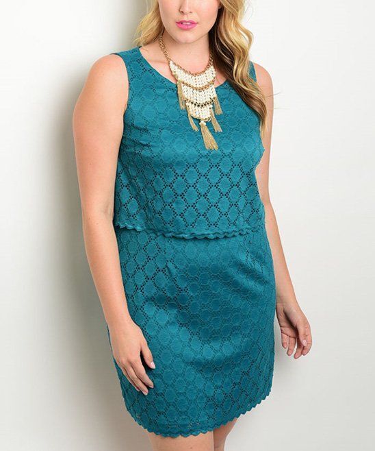 ENFOCUS Women's Dress 16W Sheath Lace Overlay Sleeveless Dress Jade Green  16W | eBay