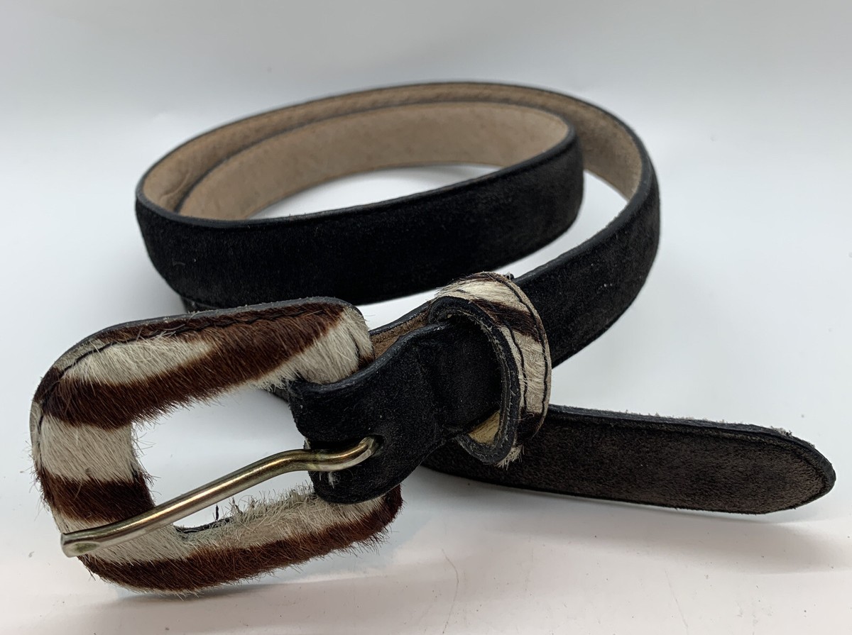 vtg Amiee Lynn suede belt Size M Black W Pony-style calfskin  display picture 2