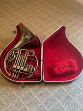 French Horn, double  By Karl Zeiss  Company, nickel plated w/mouthpiece