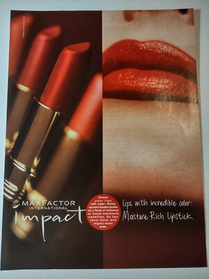 Max Factor International Impact Lip Color Vintage 1990s Print Advertisement