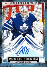 2015-16 Upper Deck Portfolio Autographs #243 Antoine Bibeau D Maple Leafs
