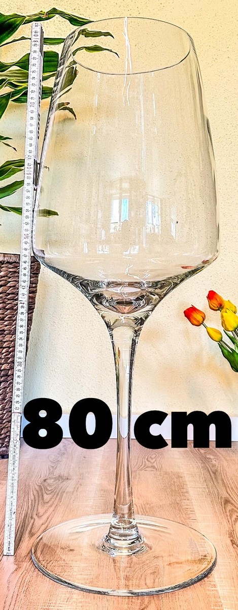 GROSSES *80 CM* 21L GLAS RIESEN-WEINGLAS STIELGLAS DEKOGLAS MESSE HIGHLIGHT DEKO
