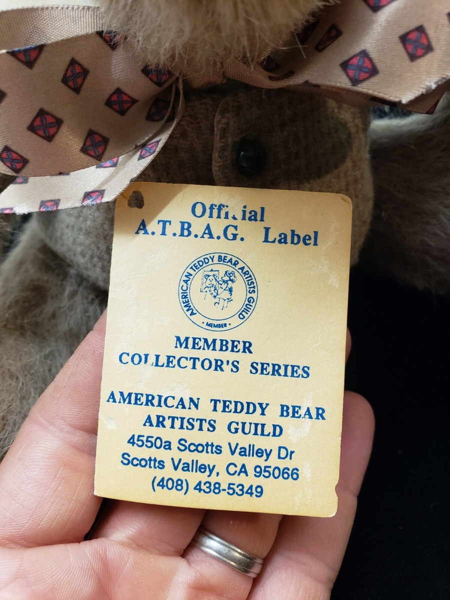 vintage 1989 American Teddy Bear Artists Guild Samuel Vicki