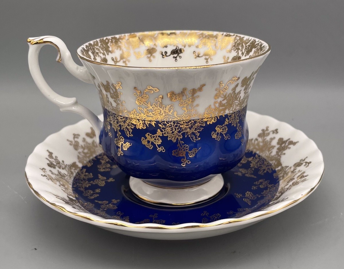 Royal Albert Regal Series Teacup Saucer Blue