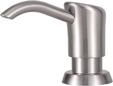 Brushed Nickel Kitchen Sink Soap Dispenser Top Refill 360 Swivel No Leak