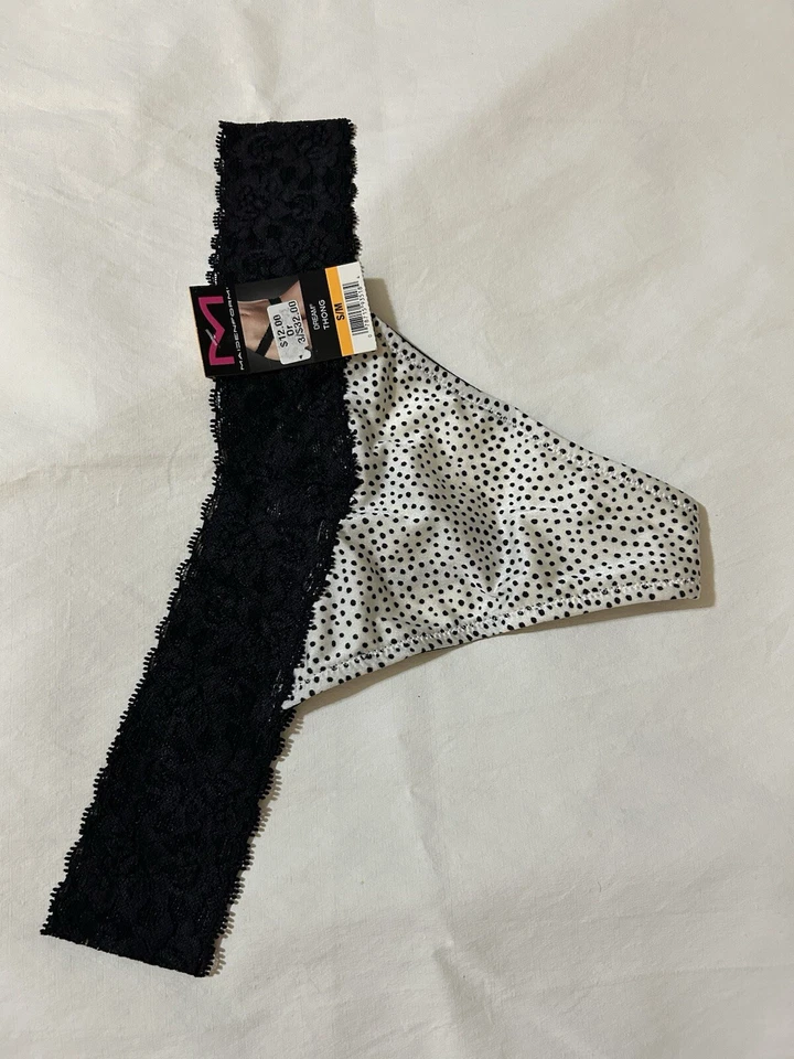Maiden Form 女式 Dream Thong S/M 黑白 - 波尔卡圆点 11.99 美元 — 第 3/3 张图片