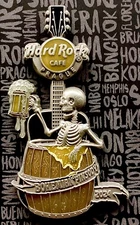 2024 HARD ROCK CAFE PRAGUE 3D BOHEMIAN PINSODY SKELETON & BEER KEG GUITAR LE PIN