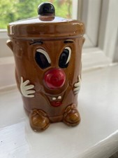 VINTAGE DUSTY BIN MONEY BOX 1980'S ORIGINAL CERAMIC PIGGY BANK