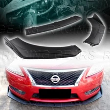 UNIVERSAL UNPAINTED BLACK FRONT BUMPER LOWER BODY KIT SPLITTER SPOILER LIP 3-PCS