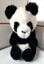 VINTAGE DAKIN PANDA BEAR 10" PLUSH CUB STUFFED SITTING ANIMAL PLASTIC NOSE 1981