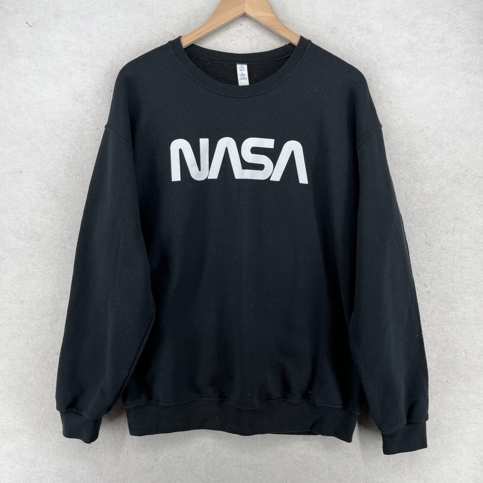 NASA Sweatshirt Men L Natl Aeronautics Space Admin Pullover Long Sleeve  Black | eBay