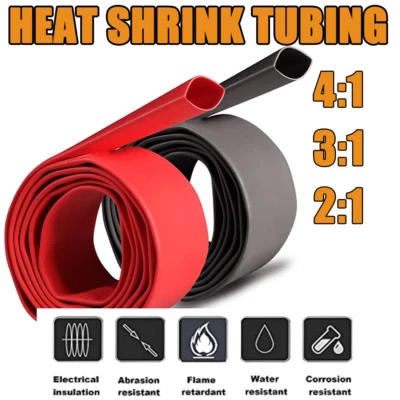 4:1/3:1 Ratio GLUE Heat Shrink Tubing Wire Shrink Wrap Insulation Cable Sleeving - image 1 of 4