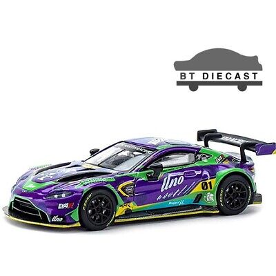 Aston Martin GT3 RHD (Right Hand Drive) EVA RT Test Type-01 Purple with  Graphics 1/64 Diecast Model Car by Pop Race in 2023