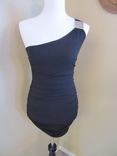 SWEET STORM ONE SHOULDER BODYCON  BANDAGE BLACK DRESS COCKTAIL SMALL