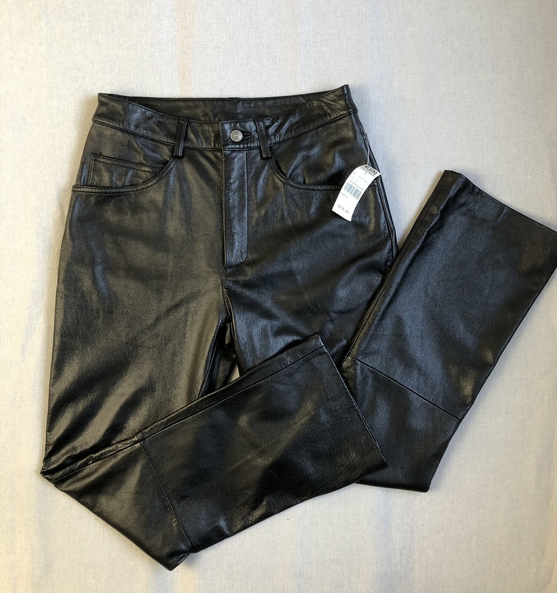 NWT Women's Sz 10 28x28 Wilson Maxima Front Zip Black Leather