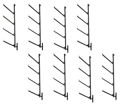 8 Pack 4 Tier Shipping Container Pipe Rack w/ 18''x64'' Black Powder Coated Steel