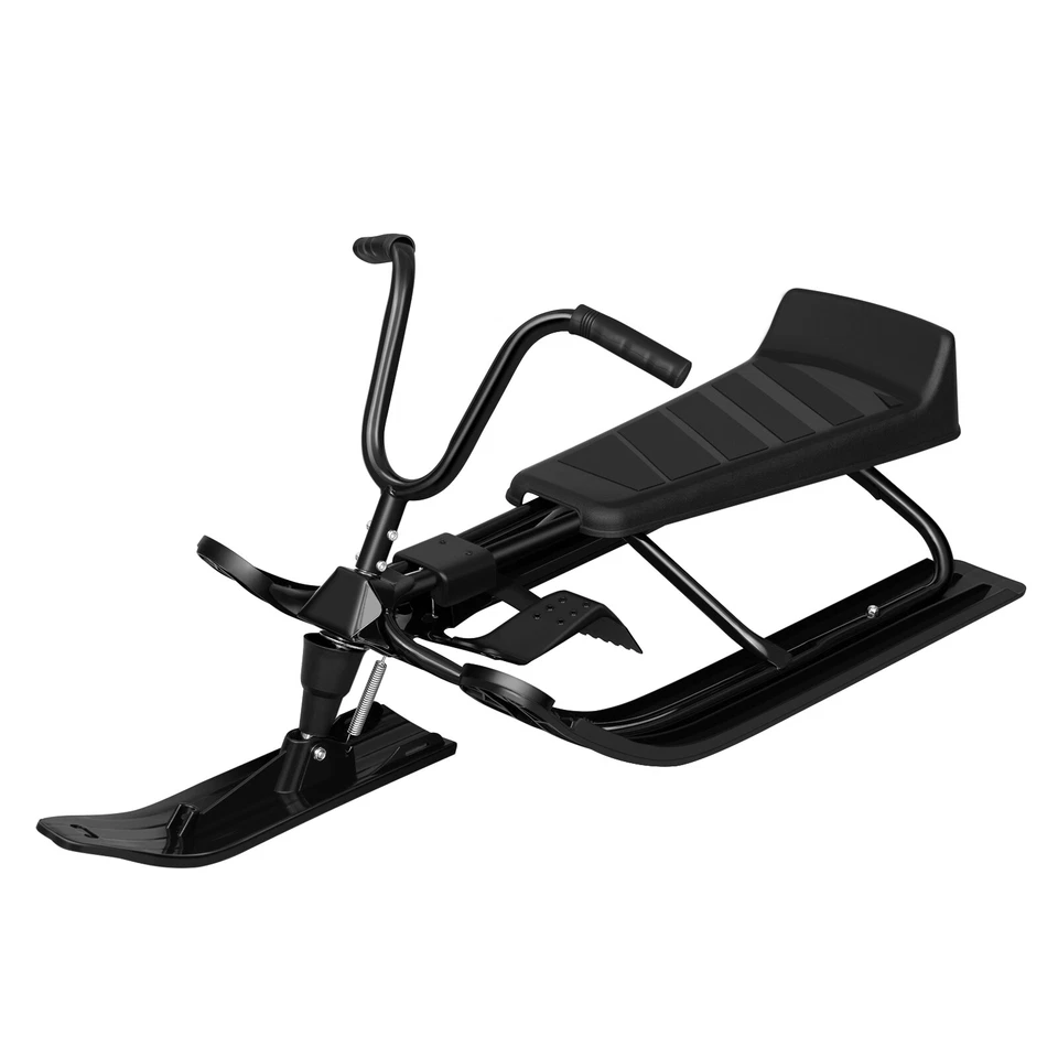 Lenkschlitten Bob mit Lenkrad 2 Fußbremsen Zugseil Kufenlenkung Kinderschlitten - Bild 2 von 4