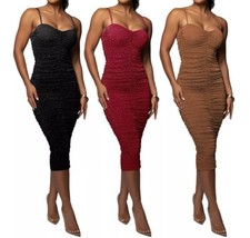  New Woman's Strapless Pleated Sleeveless Party Club Sexy Halter Long Dress