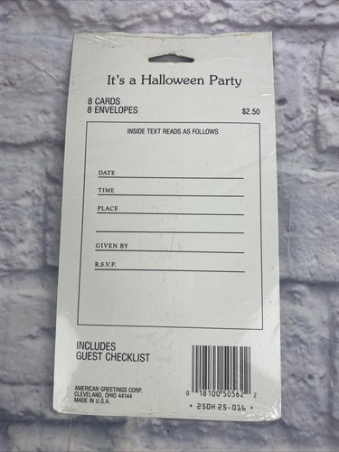Vintage It's A Halloween Party Invitation Card Forget Me Not Cards Jacko Lantern - Picture 2 of 2