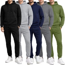 Men's Soft Fleece Cotton Blend Pullover Hoodie  Sweatpants Jogging Set