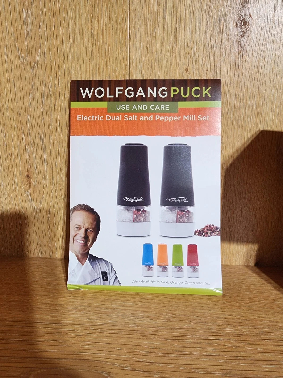Wolfgang Puck Electric Dual Salt & Pepper Mill New In Box green