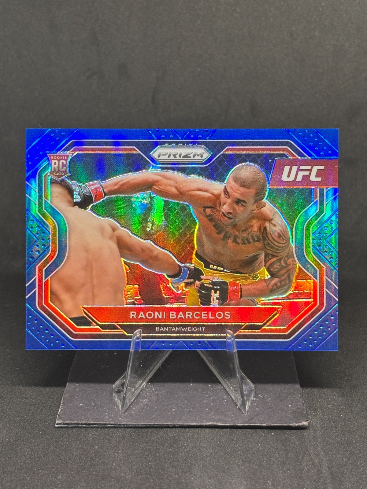 Raoni Barcelos 2021 Panini Prizm UFC #175 Blue Prizm /199 Rookie RC