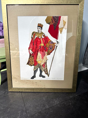 Roxenes Winter's Tale Signed Art Print Theater Costume Figure Matted & Framed