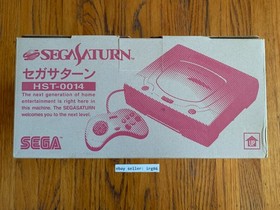 Sega Saturn white Japanese console system with box 2 games memory card US seller
