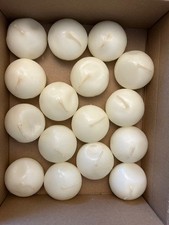 Lot of 16 Floating Candles 2 Inch White Long Lasting Open Box