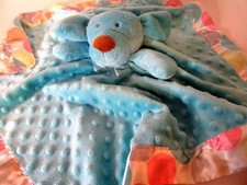 Blankets  Beyond Teal Blue Minky and Polka Dot Puppy Dog Security Blanket Lovey