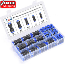 60Pcs Quick Connect Air Hose Fittings 5/32 1/4 5/16 3/8 1/2 Inch Quick Release P