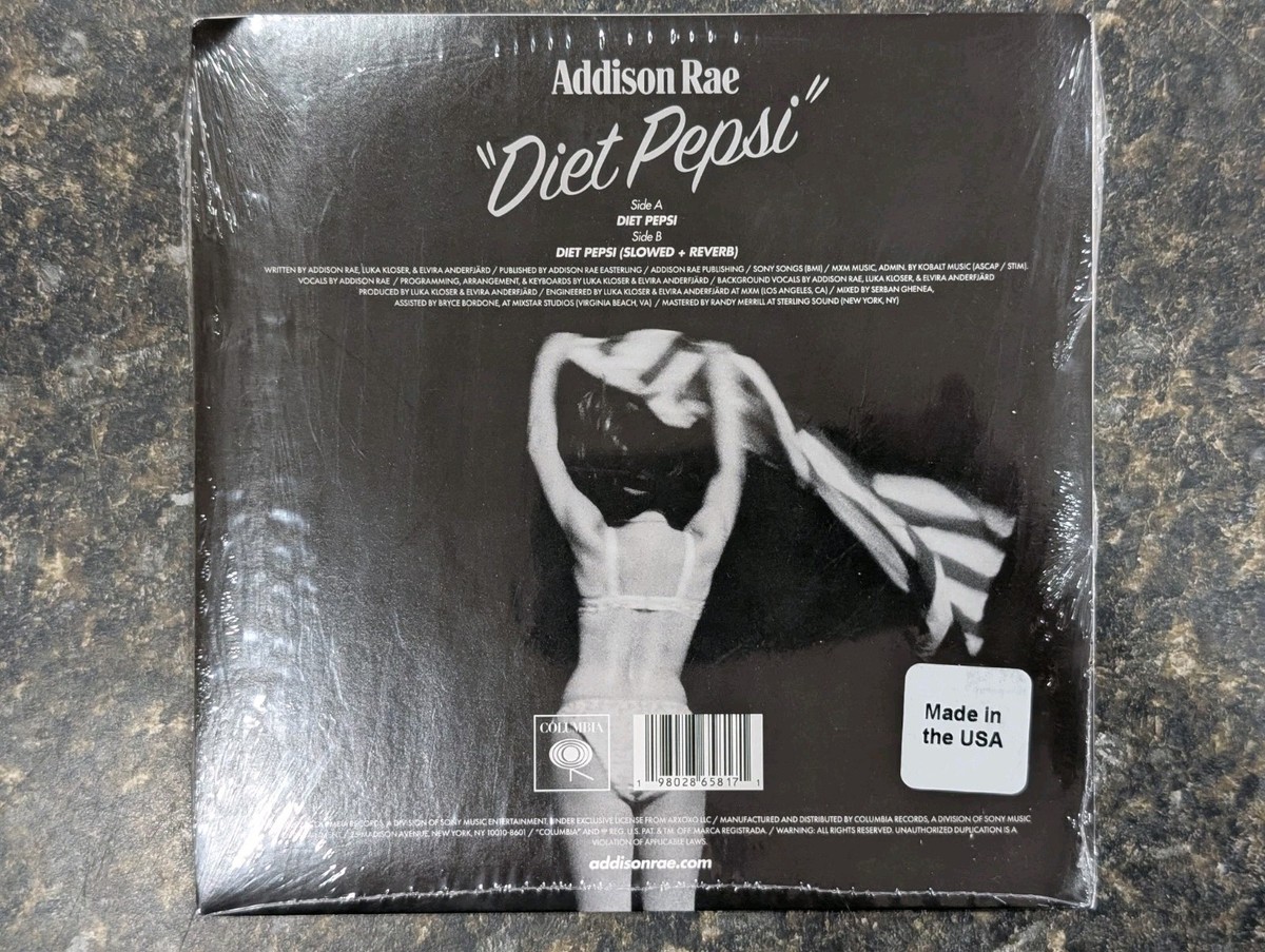 Addison Rae SIGNED VINYL Diet Pepsi 7” Red Vinyl Single - NEW