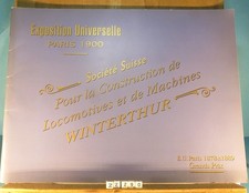 Plaquette Expo universelle de PARIS 1900 Locomotives SLM WInterthur  (V5)