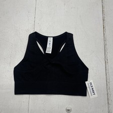 Old Navy Black Ribbed Fitted Seamless Performance Sports Bra Youth Girls Size M