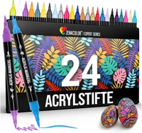 24 Acrylstifte FüR Steine Wasserfest Mit Doppelspitze (Feine Spitze