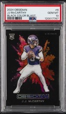 2024 PANINI OBSIDIAN BLACK COLOR BLAST #6 JJ MCCARTHY PSA 10