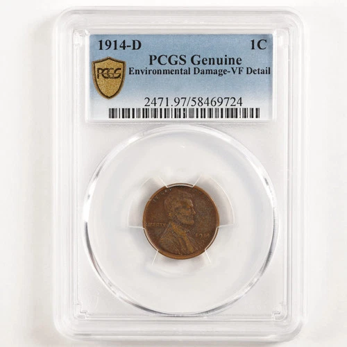 1914-D Lincoln Wheat Cent 1c VF Details PCGS 31697